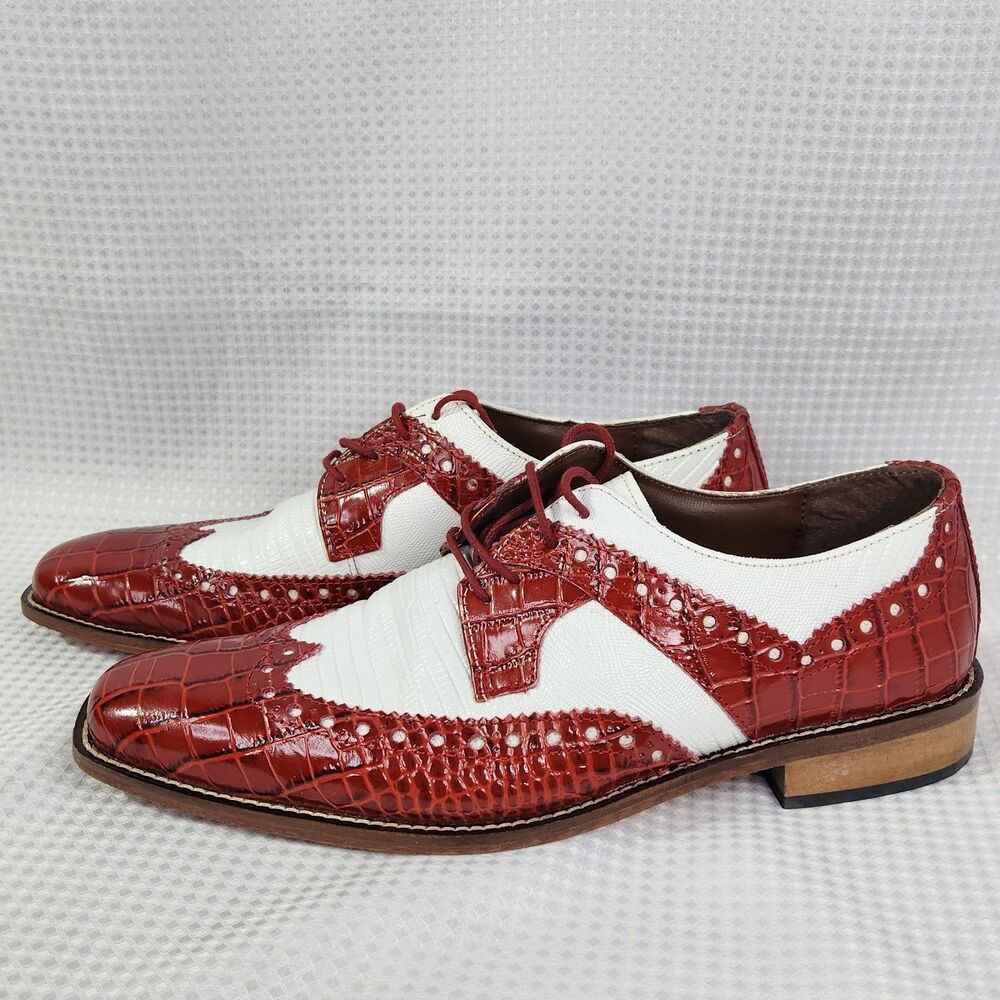 Stacy Adams Men Dress Shoes Size 8 Red White